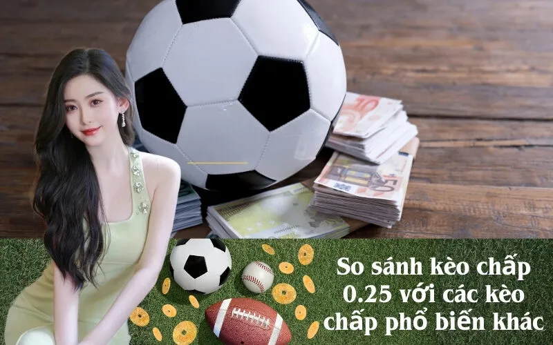 So sánh kèo chấp 0.25 với các kèo chấp phổ biến khác